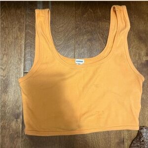 Garage Ribbed Cropped Tank - Orange